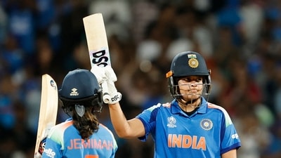 Shafali Verma celebrates her half-century during the ICC Women's World Cup 2025 final. (Surjeet Yadav) Shafali Verma celebrates her half-century during the ICC Women's World Cup 2025 final. (Surjeet Yadav)
