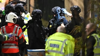 Two people have been arrested in connection with the stabbing, with the British police investigating the incident along with counterterrorism personnel, AFP news agency reported. (AFP) Two people have been arrested in connection with the stabbing, with the British police investigating the incident along with counterterrorism personnel, AFP news agency reported. (AFP)