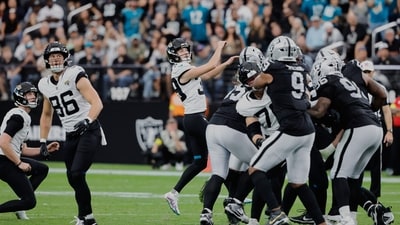 Jacksonville Jaguars place kicker Cam Little (39) watches his 68-yard field goal (AP) Jacksonville Jaguars place kicker Cam Little (39) watches his 68-yard field goal (AP)