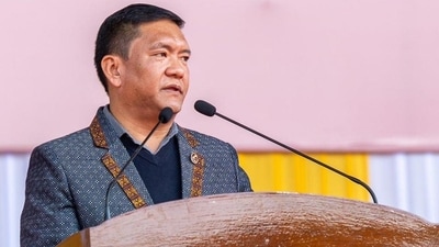 He was referring to the alleged misappropriation of government funds. (X/PemaKhanduBJP) He was referring to the alleged misappropriation of government funds. (X/PemaKhanduBJP)