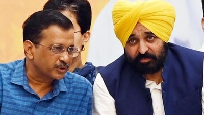 Punjab CM Bhagwant Mann with AAP chief Arvind Kejriwal, who is facing jibes of being "super CM". (HT File Photo) Punjab CM Bhagwant Mann with AAP chief Arvind Kejriwal, who is facing jibes of being "super CM". (HT File Photo)