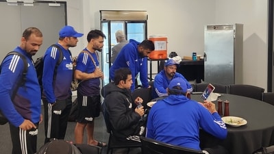 Gautam Gambhir and Jasrpit Bumrah cheer India’s women from Hobart dressing room Gautam Gambhir and Jasrpit Bumrah cheer India’s women from Hobart dressing room