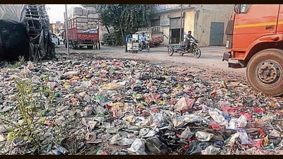 Garbage lying in open at Transport Nagar in Ludhiana. (Manish/HT) Garbage lying in open at Transport Nagar in Ludhiana. (Manish/HT)