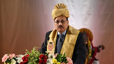 “Every time, I try to change the subject and share new ideas with my dear young law graduates,” the CJI designate said. (Deepak Gupta/Hindustan Times)