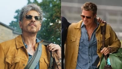 A costume worn by Shah Rukh Khan in King seemed a little too familiar to Brad Pitt and F1 fans. A costume worn by Shah Rukh Khan in King seemed a little too familiar to Brad Pitt and F1 fans.