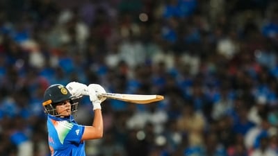 Shafali Verma plays a shot during the ICC Women's World Cup final ODI cricket match between India Women and South Africa Women. (PTI) Shafali Verma plays a shot during the ICC Women's World Cup final ODI cricket match between India Women and South Africa Women. (PTI)