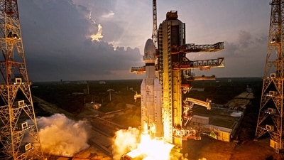 ISRO's launch vehicle LVM3-M5 carrying the communication satellite CMS-03 lifts off from the launch pad at the Satish Dhawan Space Centre, in Sriharikota, Andhra Pradesh (DRDO) ISRO's launch vehicle LVM3-M5 carrying the communication satellite CMS-03 lifts off from the launch pad at the Satish Dhawan Space Centre, in Sriharikota, Andhra Pradesh (DRDO)