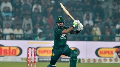 Pakistan's Babar Azam bats during the third T20 cricket match between Pakistan and South Africa (AP) Pakistan's Babar Azam bats during the third T20 cricket match between Pakistan and South Africa (AP)