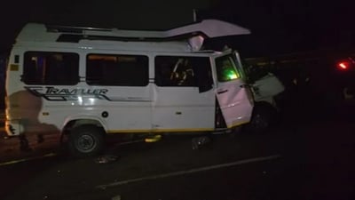 The bus, full of pilgrims, was returning to Sursagar in Jodhpur from Bikaner. (Sourced/HT) The bus, full of pilgrims, was returning to Sursagar in Jodhpur from Bikaner. (Sourced/HT)