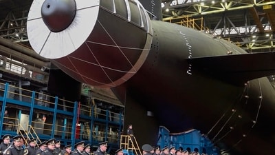 This nuclear submarine would be the carrier of underwater weapons and robotic systems to successfully address the challenges of ensuring the security of Russia's maritime borders. (AP) This nuclear submarine would be the carrier of underwater weapons and robotic systems to successfully address the challenges of ensuring the security of Russia's maritime borders. (AP)