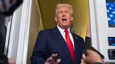 Trump lately came under fire after pictures of his alleged swollen legs and a bruised hand coated in makeup surfaced online. (AP) Trump lately came under fire after pictures of his alleged swollen legs and a bruised hand coated in makeup surfaced online. (AP)