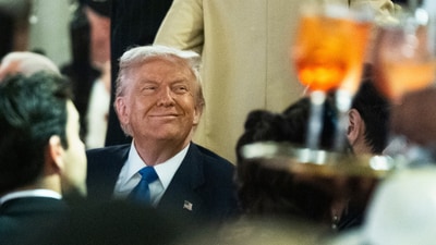 President Donald Trump joins a Mar-a-Lago Halloween party in Palm Beach, Fla., Friday, Oct. 31, 2025. (AP Photo/Manuel Balce Ceneta) (AP) President Donald Trump joins a Mar-a-Lago Halloween party in Palm Beach, Fla., Friday, Oct. 31, 2025. (AP Photo/Manuel Balce Ceneta) (AP)
