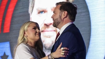 JD Vance greets Erika Kirk, Charlie Kirk's widow, during a Turning Point USA event at the University of Mississippi. (AFP) JD Vance greets Erika Kirk, Charlie Kirk's widow, during a Turning Point USA event at the University of Mississippi. (AFP)