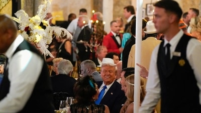 “Donald Trump hosted a Great Gatsby party while SNAP benefits were about to disappear for 42 million Americans,” California Governor Gavin Newsom said in a post on X on Saturday. “He does not give a damn about you.” (REUTERS)