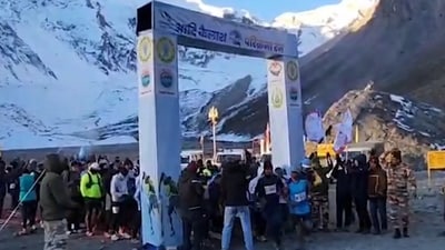 State Tourism Secretary Dheeraj Garbyal said that over 580 runners, aged between 15 and 60, participated in the ultra-run. (ANI) State Tourism Secretary Dheeraj Garbyal said that over 580 runners, aged between 15 and 60, participated in the ultra-run. (ANI)