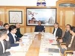 Chief minister Sukhvinder Singh Sukhu during the meeting with HIMUDA officials, in Shimla on Monday. (HT Photo) Chief minister Sukhvinder Singh Sukhu during the meeting with HIMUDA officials, in Shimla on Monday. (HT Photo)