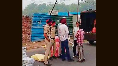 A newspaper van stopped by cops. (Sourced) A newspaper van stopped by cops. (Sourced)