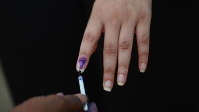 A voter gets her finger marked with indelible ink before casting her vote. (Deepak Gupta/ HT File) A voter gets her finger marked with indelible ink before casting her vote. (Deepak Gupta/ HT File)