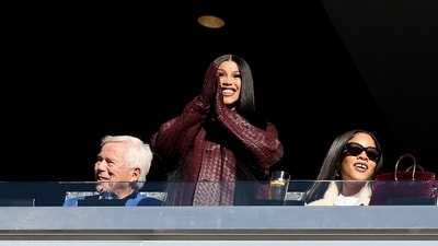 Cardi B supported Stefon Diggs during the Patriots' game against the Falcons. (Photo by Maddie Meyer / GETTY IMAGES NORTH AMERICA / Getty Images via AFP) (Getty Images via AFP) Cardi B supported Stefon Diggs during the Patriots' game against the Falcons. (Photo by Maddie Meyer / GETTY IMAGES NORTH AMERICA / Getty Images via AFP) (Getty Images via AFP)