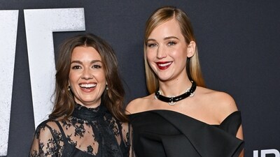 Justine Ciarocchi and Jennifer Lawrence attend the premiere of Die My Love at AMC Lincoln Square in New York.&nbsp; (Evan Agostini/Invision/AP)