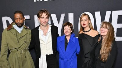 LaKeith Stanfield, Robert Pattinson, Lynne Ramsay, Jennifer Lawrence and Sissy Spacek at the premiere of Die My Love. (Evan Agostini/Invision/AP)