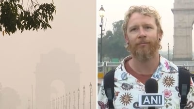 The foreigner said that once he reached Delhi, he saw everything was engulfed in thick smog. (ANI) The foreigner said that once he reached Delhi, he saw everything was engulfed in thick smog. (ANI)