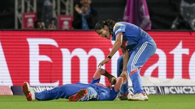 India’s Amanjot Kaur (L) celebrates with Renuka Singh after taking the catch of South Africa captain Laura Wolvaardt. (PTI) India’s Amanjot Kaur (L) celebrates with Renuka Singh after taking the catch of South Africa captain Laura Wolvaardt. (PTI)