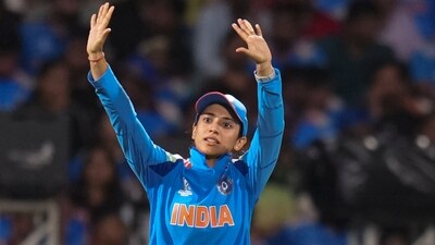 Smriti Mandhana during the ICC Women's World Cup final ODI cricket match between India Women and South Africa Women. (PTI) Smriti Mandhana during the ICC Women's World Cup final ODI cricket match between India Women and South Africa Women. (PTI)