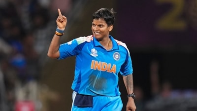 India's Deepti Sharma celebrates (PTI) India's Deepti Sharma celebrates (PTI)