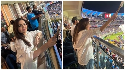 Nita Ambani celebrates Indian Women Team's World Cup win. Nita Ambani celebrates Indian Women Team's World Cup win.