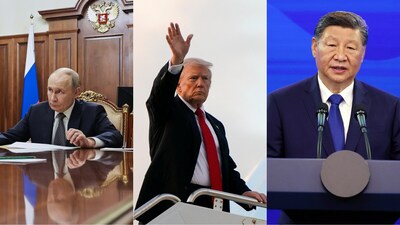 The US president drew no distinction between China's Xi Jinping and Russia's Vladimir Putin, calling them both equally tough. (AP/Reuters) The US president drew no distinction between China's Xi Jinping and Russia's Vladimir Putin, calling them both equally tough. (AP/Reuters)