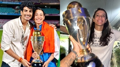Smriti Mandhana with bf Palash Muchhal Smriti Mandhana with bf Palash Muchhal