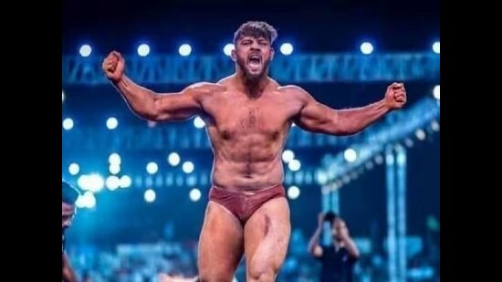 Maharashtra Kesari wrestler Sikandar Shaikh was recently arrested by the Punjab police for carrying weapons illegally. (HT FILE)