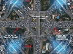 According to the post, traffic within a 25-kilometre radius of the circle is “severely hampered by congestion”. According to the post, traffic within a 25-kilometre radius of the circle is “severely hampered by congestion”.