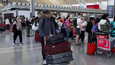 A passenger pushes luggage at Toronto Pearson International Airport, in Mississauga, Ontario, Canada (Picture for representative purpose only) (REUTERS) A passenger pushes luggage at Toronto Pearson International Airport, in Mississauga, Ontario, Canada (Picture for representative purpose only) (REUTERS)