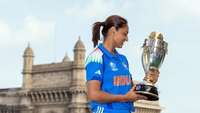 Harmanpreet Kaur poses for a picture with the trophy after the team's win in the ICC Women's World Cup 2025 final. (@BCCIWomen X) Harmanpreet Kaur poses for a picture with the trophy after the team's win in the ICC Women's World Cup 2025 final. (@BCCIWomen X)