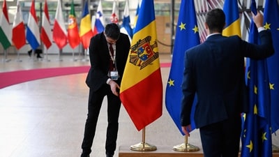 Previewing the EU's annual enlargement report, Kos told the European parliament that Montenegro, Albania, Moldova and Ukraine have all made significant advances this year in the path toward EU membership. (AFP/Nicolas Tucat)