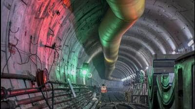Even though TBMs have been around for years, completion of the underground metro rail corridor for the Aqua Line gave authorities the confidence to use the machines for other tunneling projects in the MMR (HT Photo) Even though TBMs have been around for years, completion of the underground metro rail corridor for the Aqua Line gave authorities the confidence to use the machines for other tunneling projects in the MMR (HT Photo)