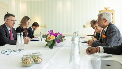 External affairs minister S Jaishankar (right) with his Israeli counterpart Gideon Sa’ar (left) earlier this year. (X) External affairs minister S Jaishankar (right) with his Israeli counterpart Gideon Sa’ar (left) earlier this year. (X)
