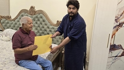 Osama Shahab with RJD supremo Lalu Prasad Yadav. (X) Osama Shahab with RJD supremo Lalu Prasad Yadav. (X)