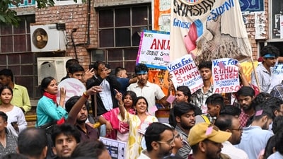 JNU Student's union election in New Delhi, India, on Tuesday, November 4, 2025. (Arvind Yadav/ Hindustan Times) JNU Student's union election in New Delhi, India, on Tuesday, November 4, 2025. (Arvind Yadav/ Hindustan Times)