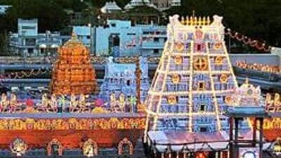 Lord Venkateswara Temple on Tirumala hills in Andhra Pradesh. (PTI) Lord Venkateswara Temple on Tirumala hills in Andhra Pradesh. (PTI)