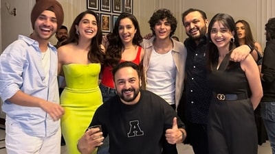 Shraddha Kapoor with Sharvari and Abhay Verma at Munjya success party Shraddha Kapoor with Sharvari and Abhay Verma at Munjya success party