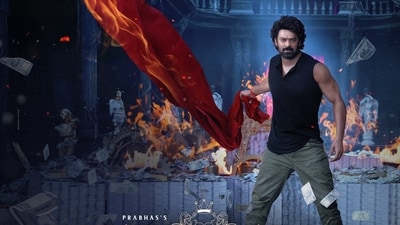 Prabhas in a poster of The Raja Saab.