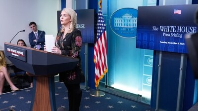 White House press secretary Karoline Leavitt speaks to reporters in the James Brady Press Briefing Room at the White House. (AP) White House press secretary Karoline Leavitt speaks to reporters in the James Brady Press Briefing Room at the White House. (AP)