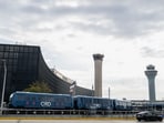 The FAA air traffic control tower at O'Hare International Airport (ORD) in Chicago, Illinois
