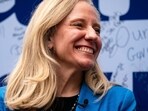 Former Representative Abigail Spanberger, Democratic gubernatorial candidate for Virginia, during a "Rams for Spanberger" campaign event with Virginia Commonwealth University (VCU) students at Monroe Park in Richmond, Virginia, US, on Monday, Nov. 3, 2025. 