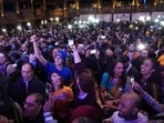 Supporters of New York City mayoral candidate Zohran Mamdani gathered on Tuesday night in Brooklyn, N.Y.