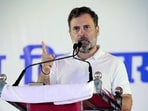 Rahul Gandhi speaks during the public meeting organised for the Bihar Assembly elections, at Wazirganj constituency in Gaya 