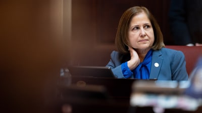 Democratic Lt. Gov candidate and Sen. Ghazala Hashmi, D-Chesterfield, attends a special legislative session (AP)